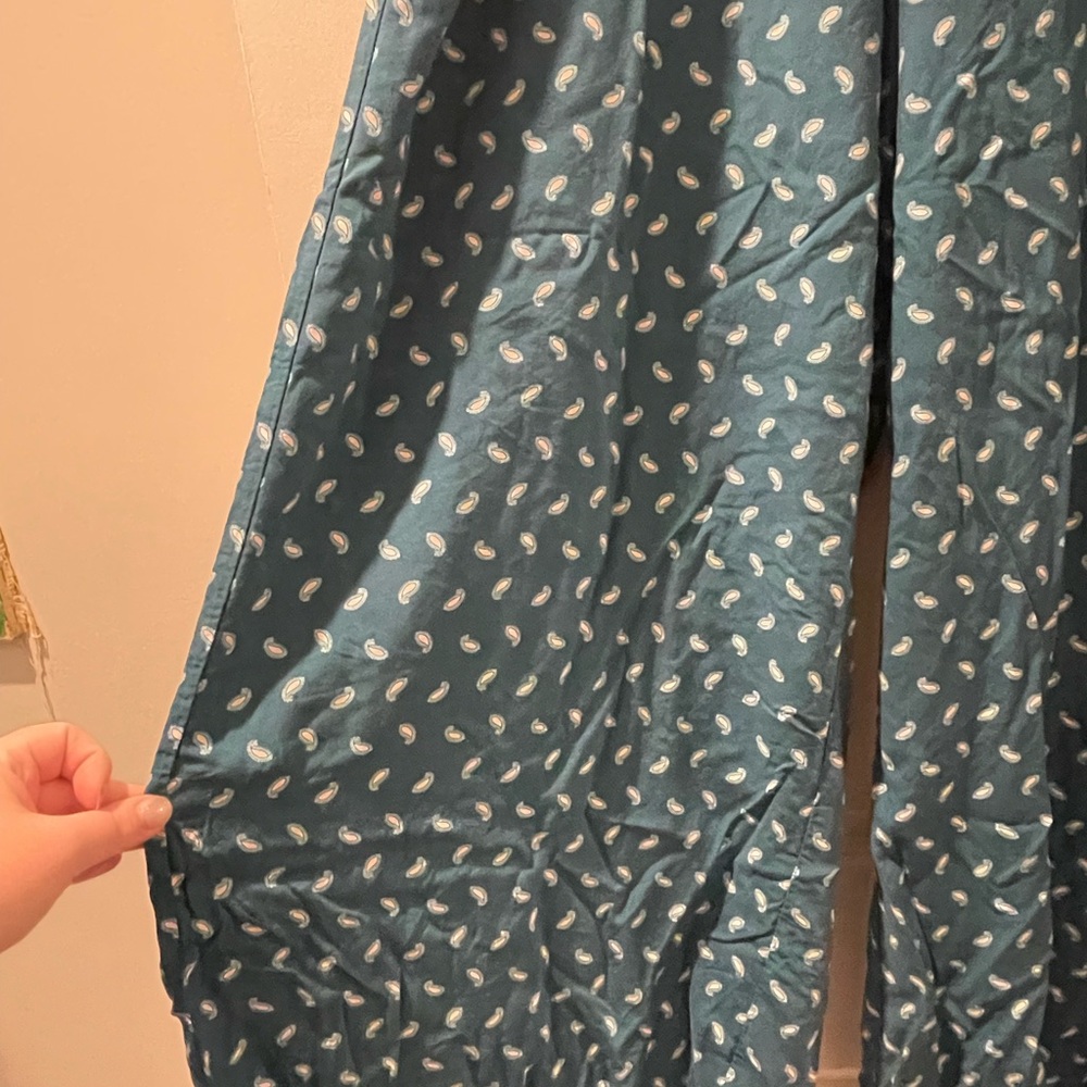 Blue Patterned Flowy Pants - Picture 4 of 4